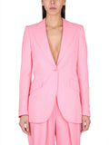 Pink Solid Notched Lapel Blazer 1