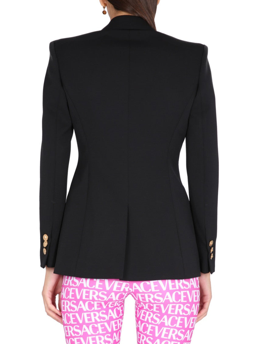 Black Peaked Lapel Blazer 3