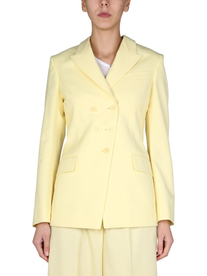Yellow Notched Lapel Blazer 1