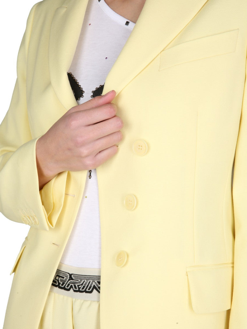Yellow Notched Lapel Blazer 4