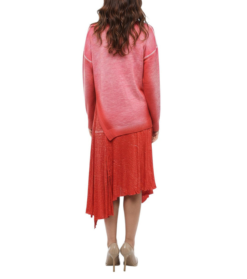 Pink Ombre Crew Neck Midi Dress 2