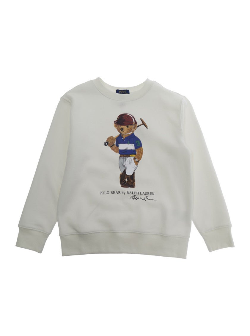 Boys White Printed Sweatshirt 1