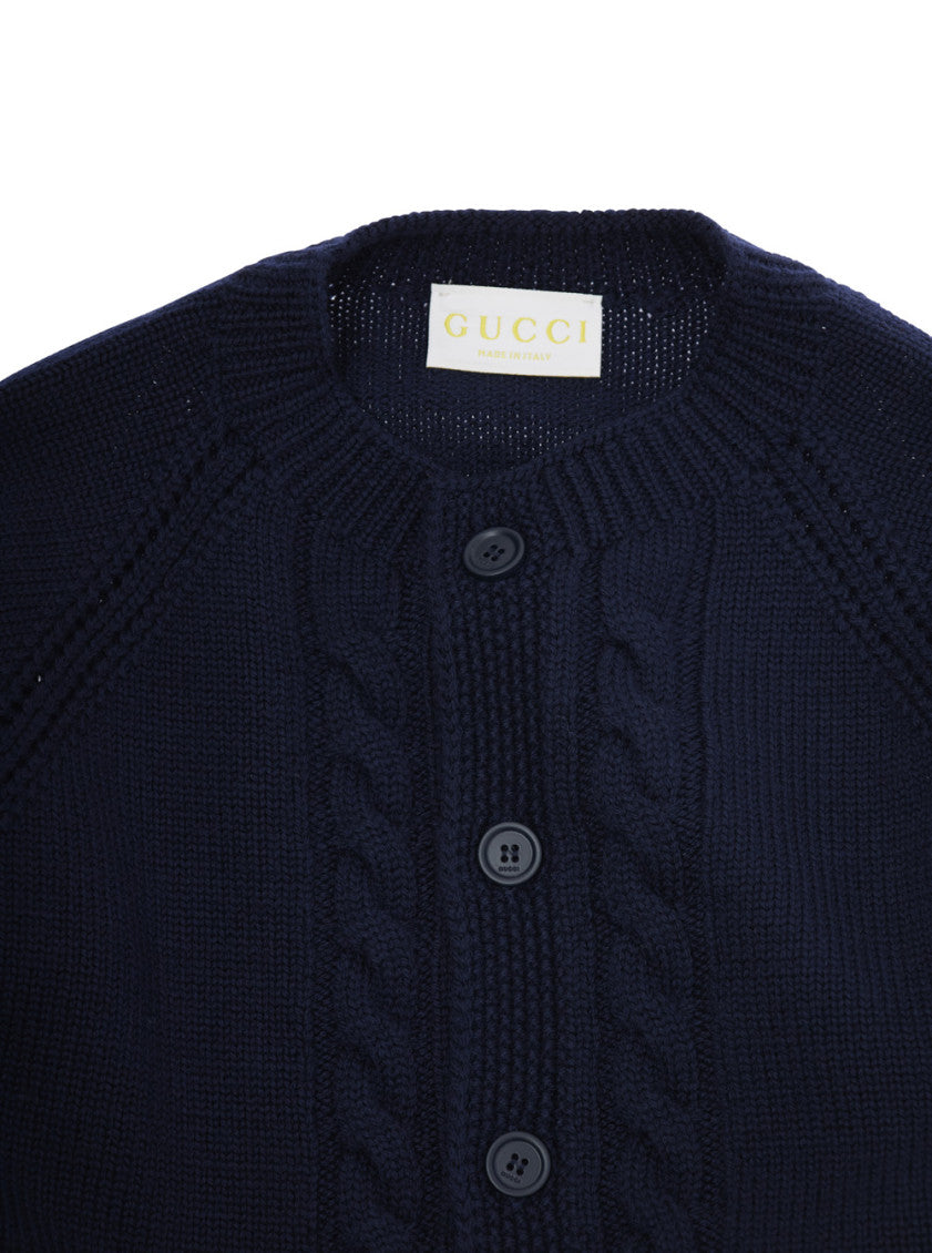 Girls Navy Blue Embroidered Cardigan 3
