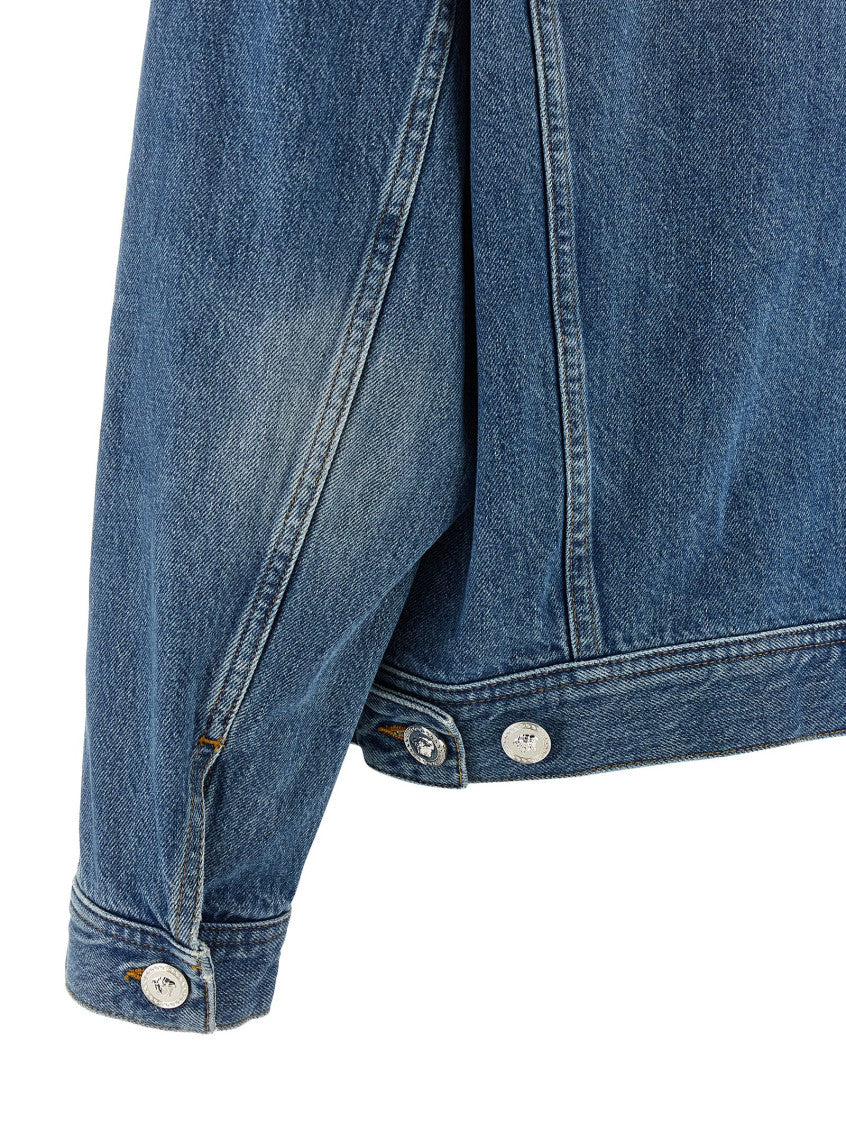 Blue Solid Shirt Collar Jacket 4