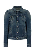 Blue Solid Shirt Collar Jacket 1