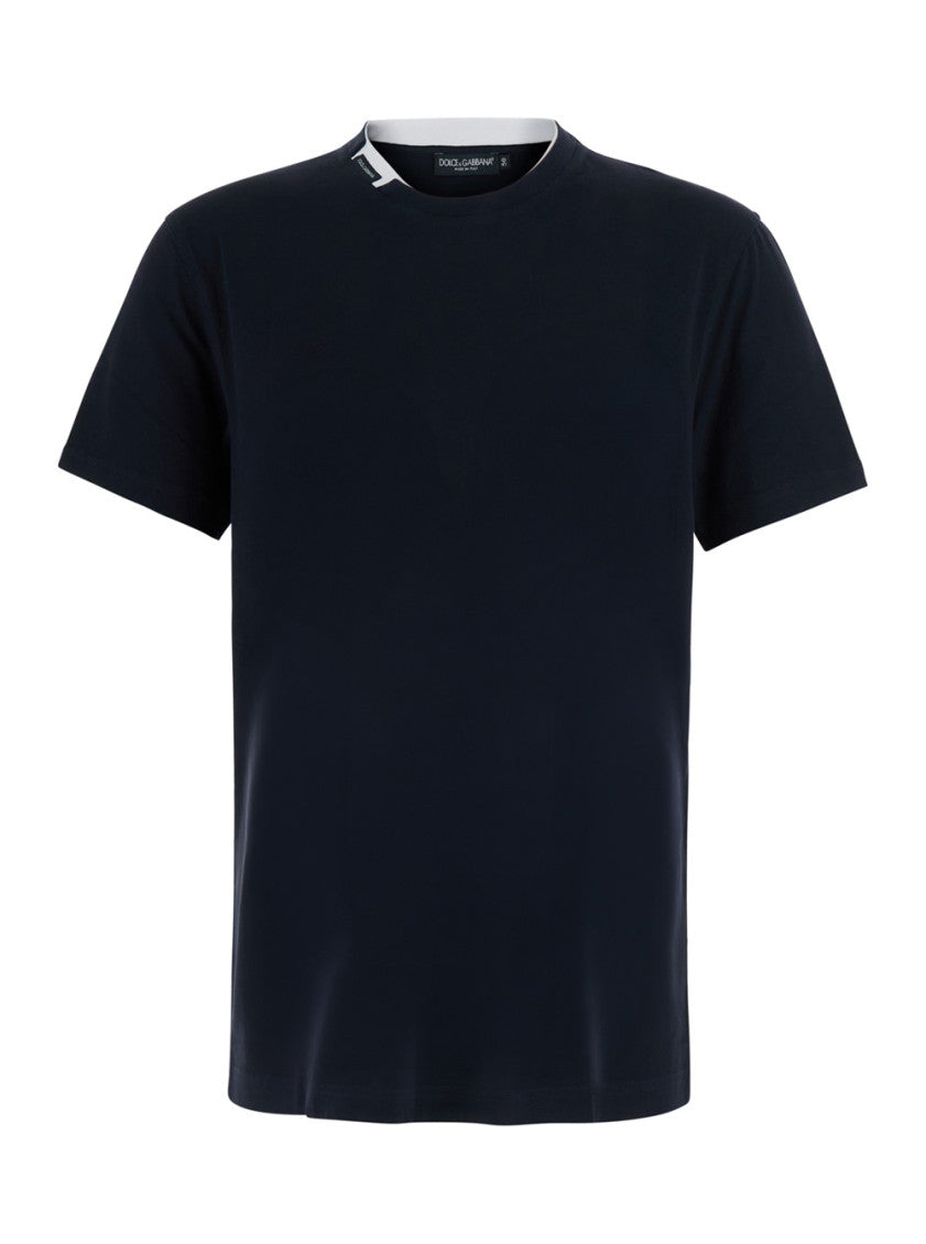 Navy Blue Solid T-Shirt 1