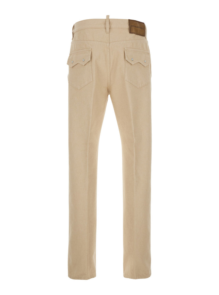Beige Mid Rise Jeans 2