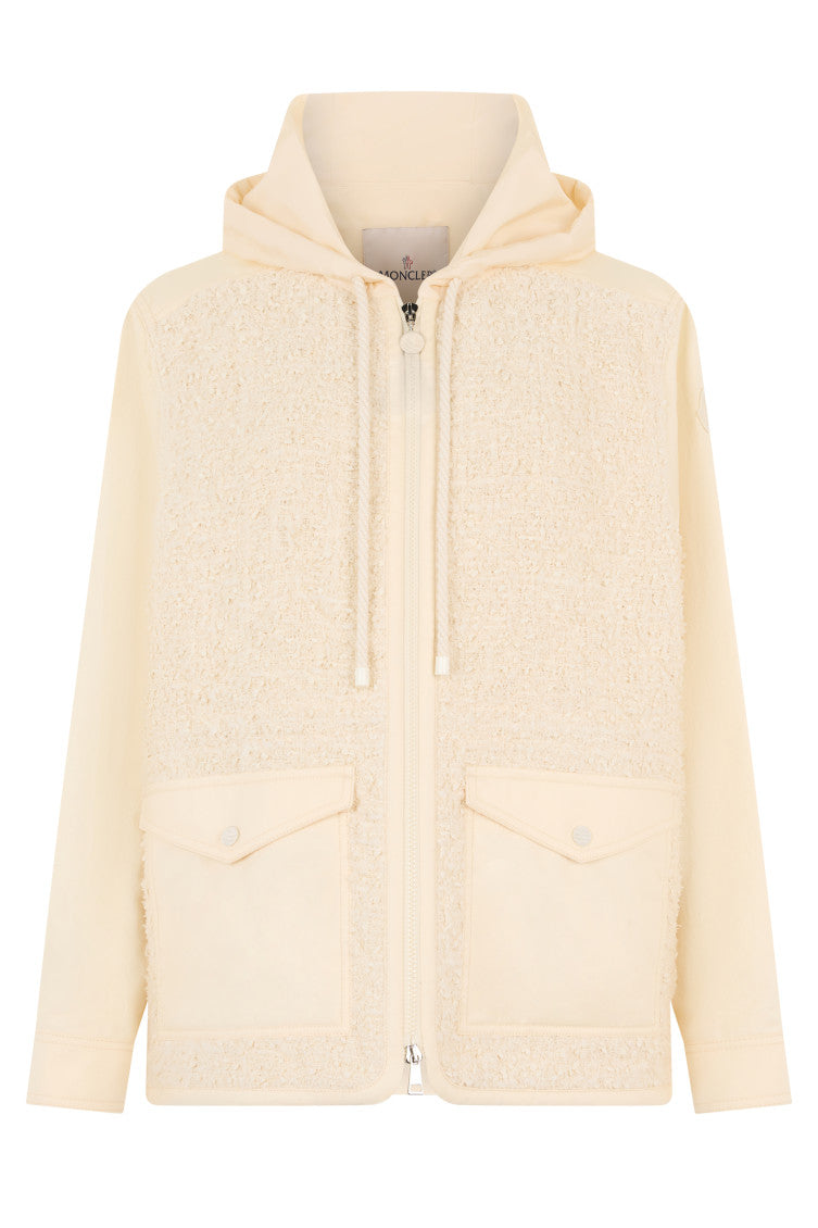 Off White Textured Hood Jacket 1