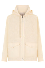 Off White Textured Hood Jacket 1