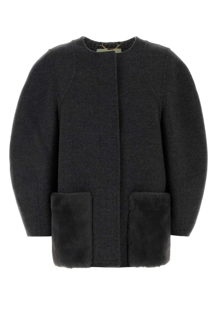 Dark Grey Round Neck Jacket 1