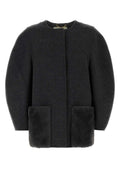 Dark Grey Round Neck Jacket 1