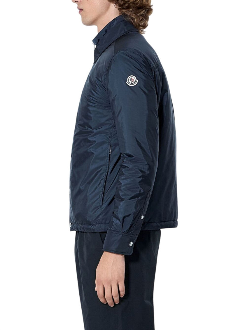 Navy Blue Solid Shirt Jacket 3