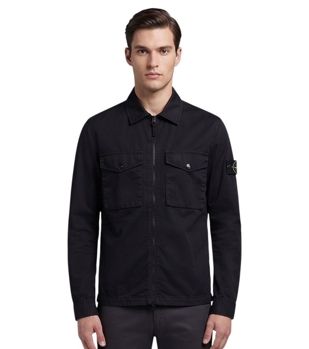 Black Zip Up Overshirt 1