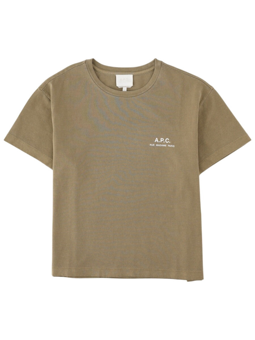 Beige Logo Crew Neck T-Shirt 1