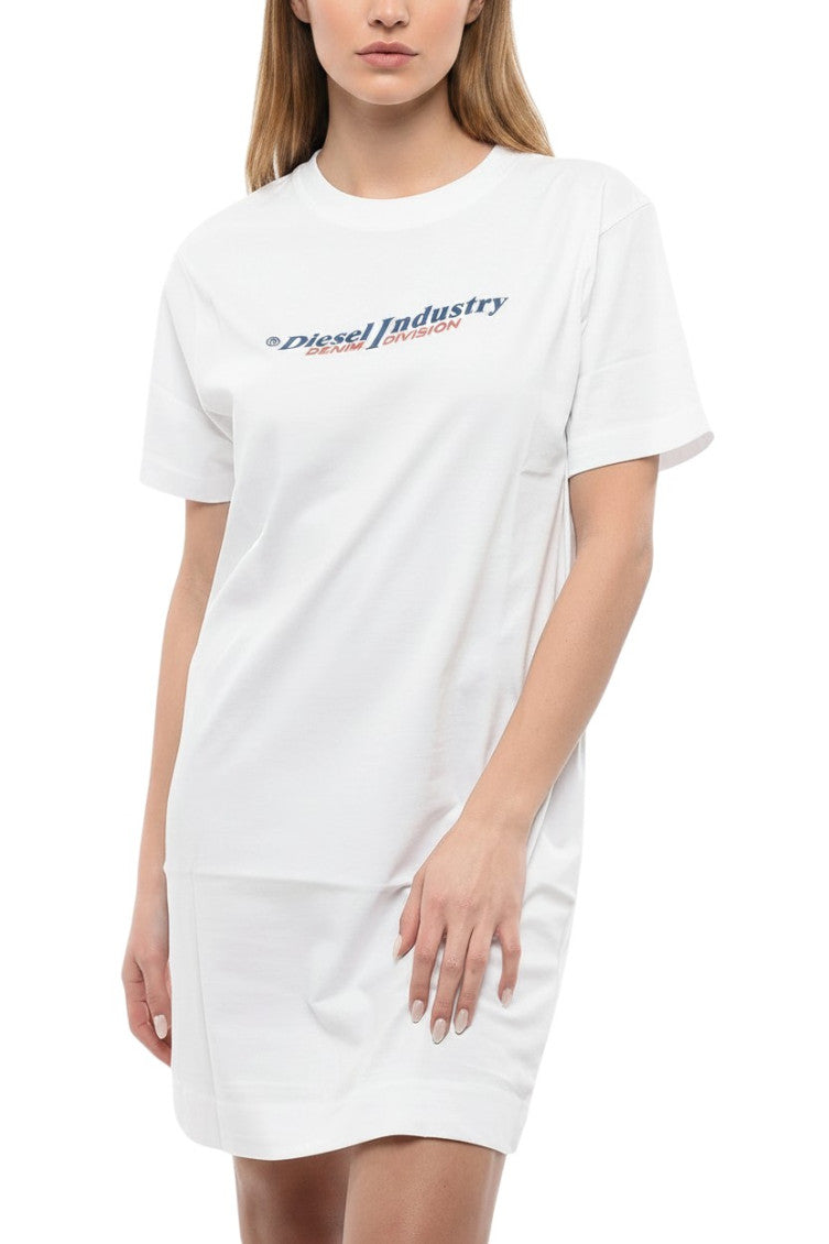 White Logo Crew Neck Mini Dress 1