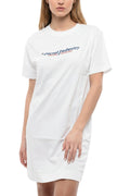 White Logo Crew Neck Mini Dress 1