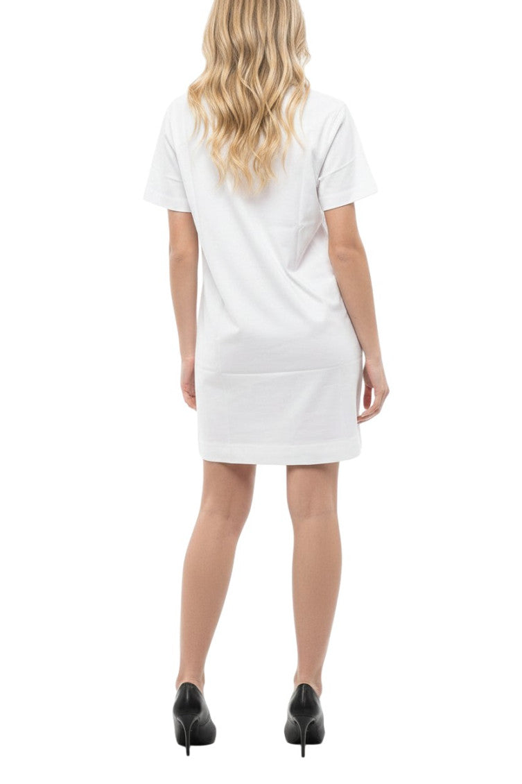 White Logo Crew Neck Mini Dress 2