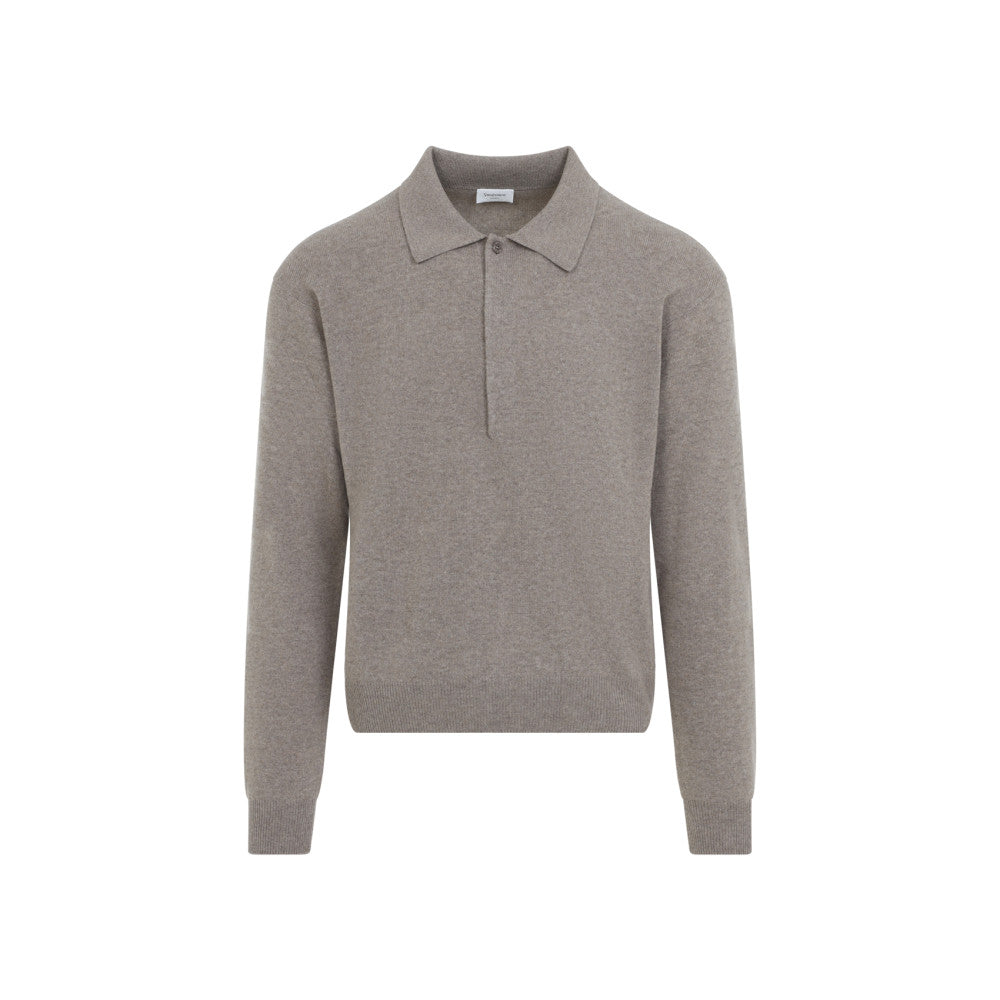 Taupe Full Sleeves Polo 1
