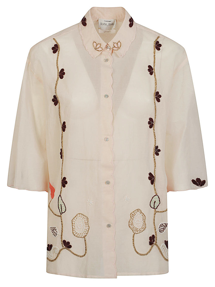 Light Pink Regular Embroidered Shirt 1