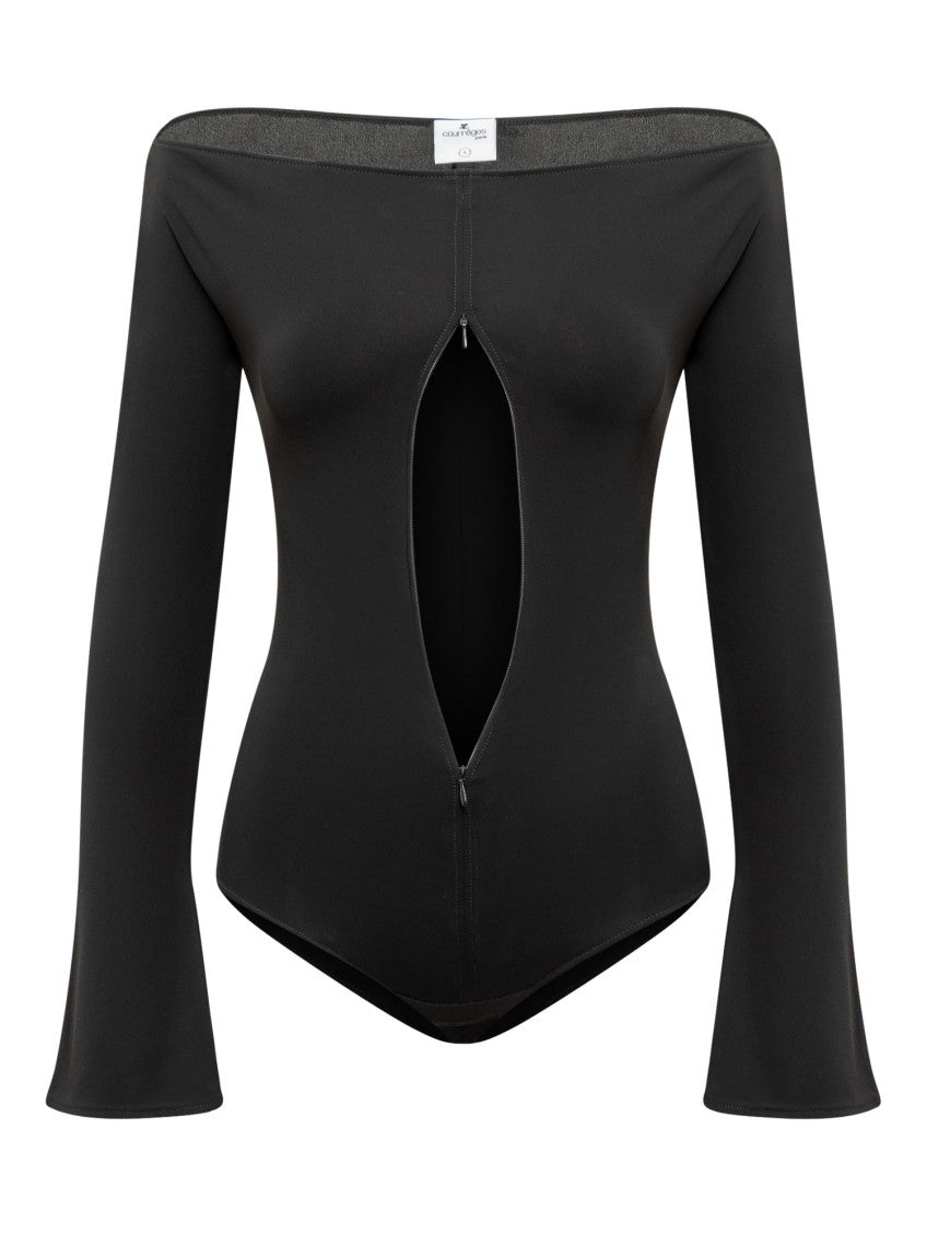Black Boat Neck Top 1