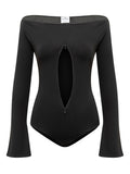 Black Boat Neck Top 1