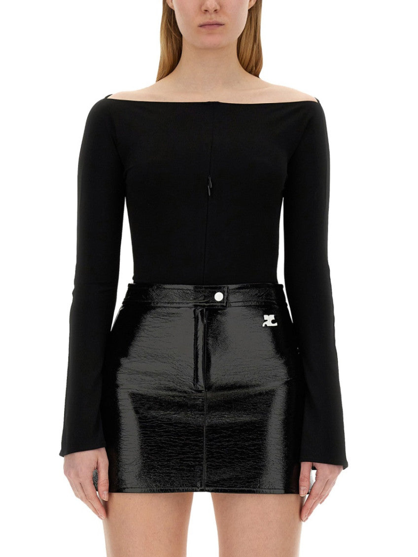 Black Boat Neck Top 3