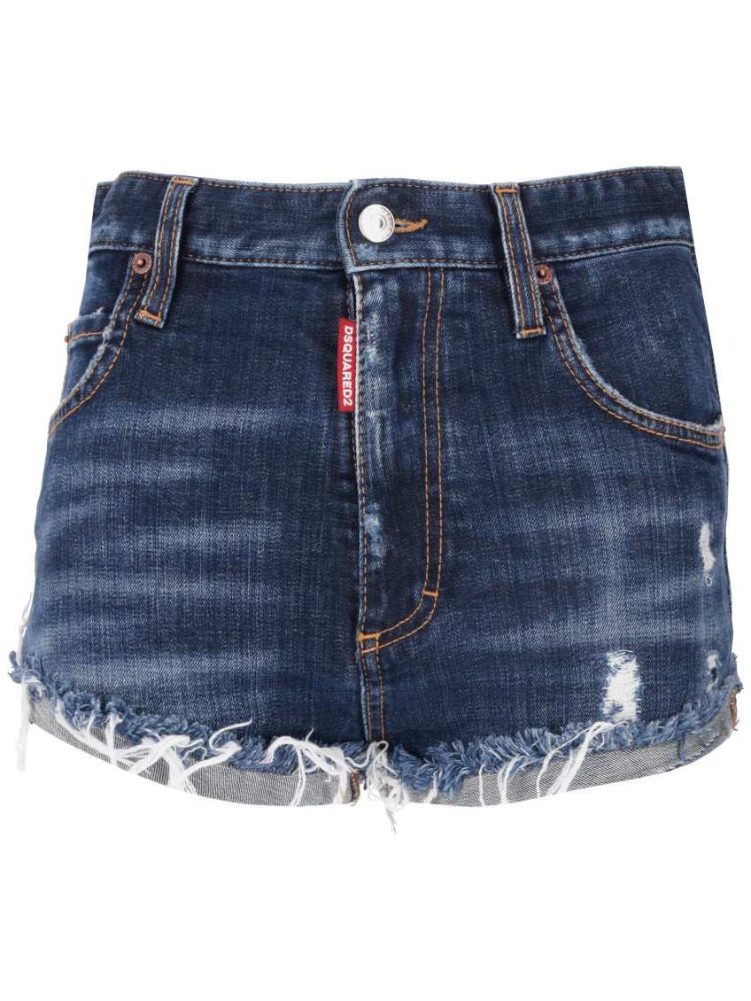 Navy Blue Solid Shorts 1