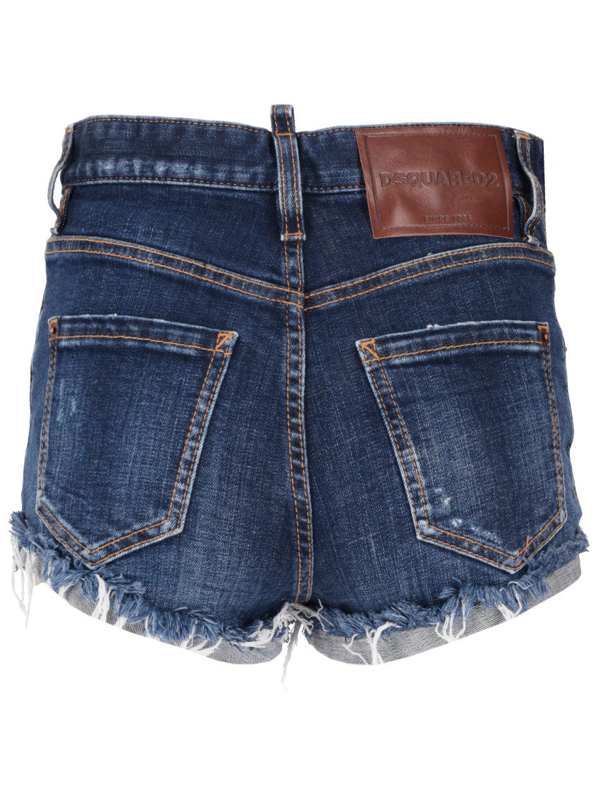 Navy Blue Solid Shorts 2