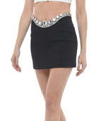 Black Embellished Mini Skirt 1