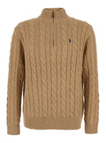 Brown Knitted Logo Sweater 1
