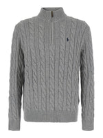 Grey Knitted Logo Sweater 1