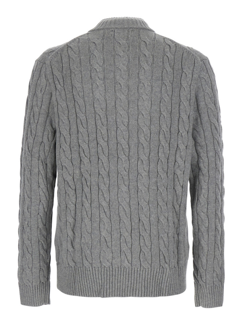 Grey Knitted Logo Sweater 2