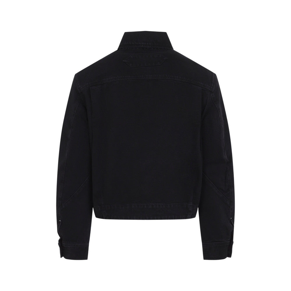 Black Logo Denim Jacket 2