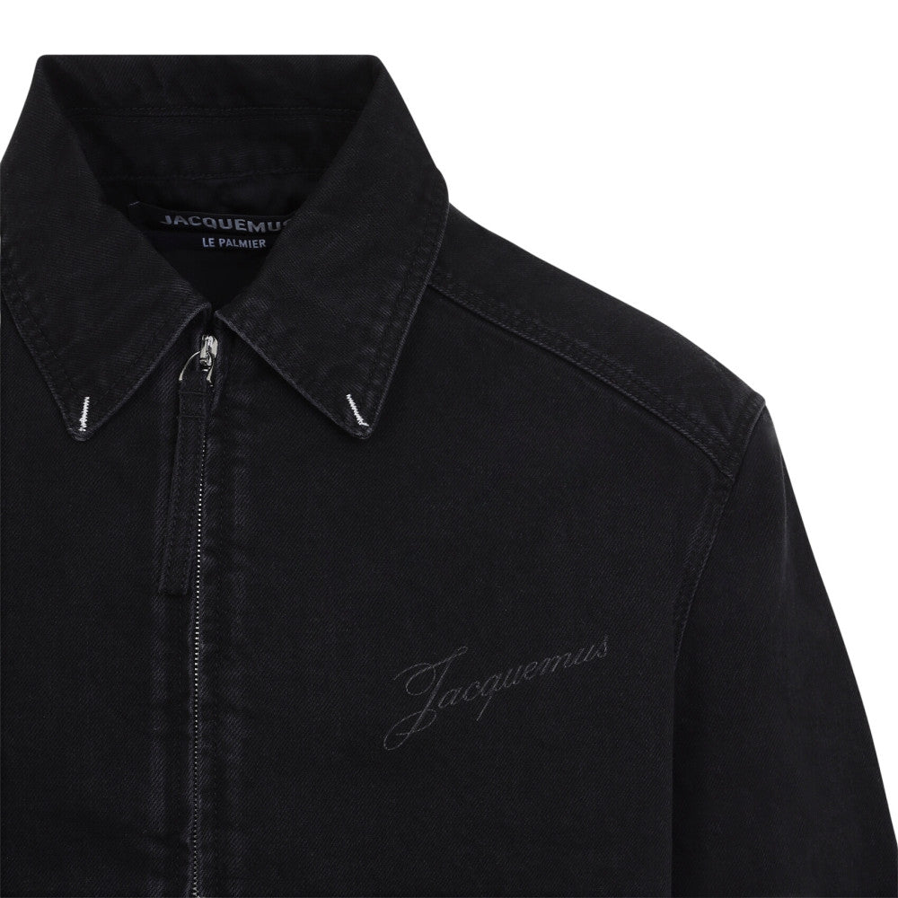 Black Logo Denim Jacket 3