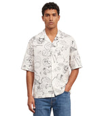 White Relaxed Printed Shirt 1