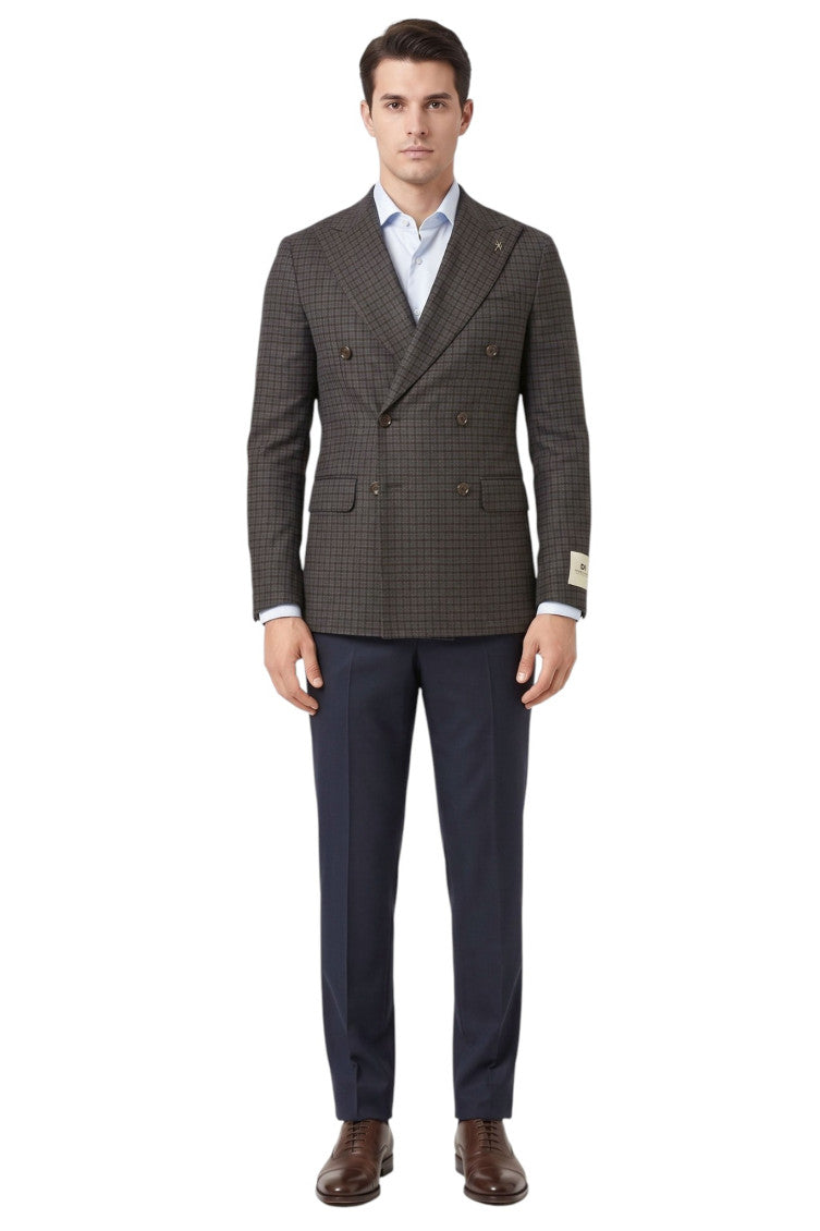 Brown Double Breasted Blazer 4