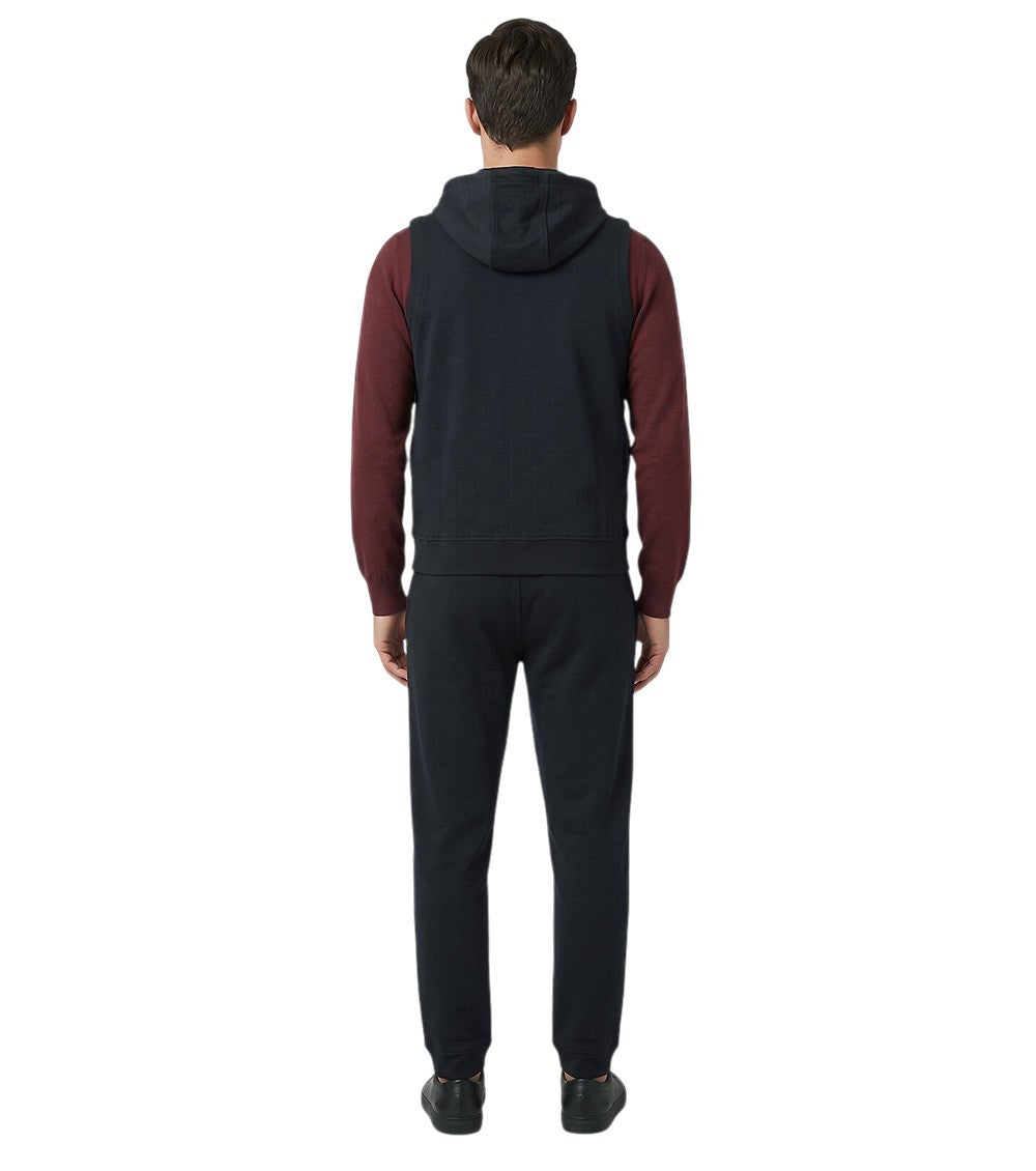 Dark Blue Sleeveless Hoodie 2