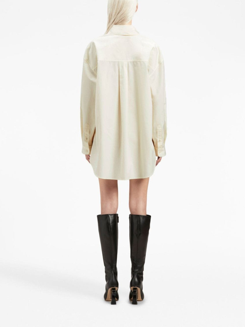 Beige Logo cotton shirt 6