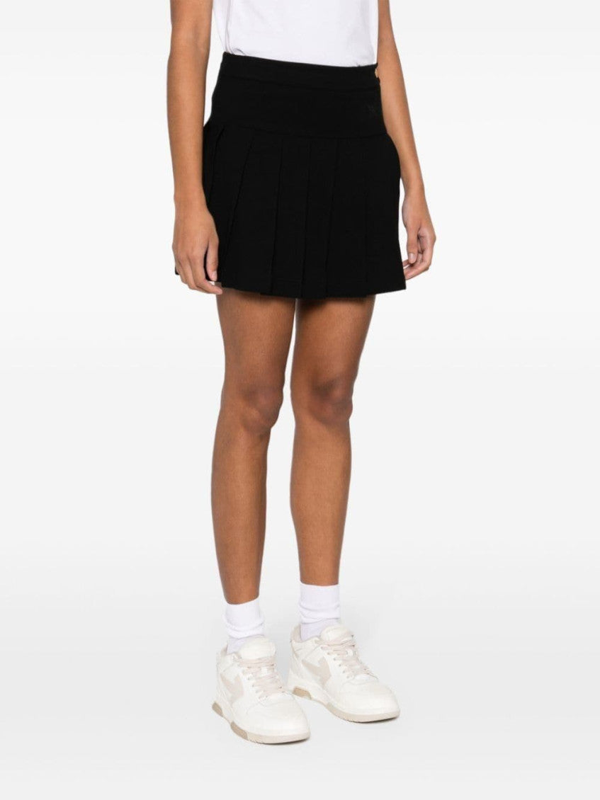 Black Monogram pleated skirt 4