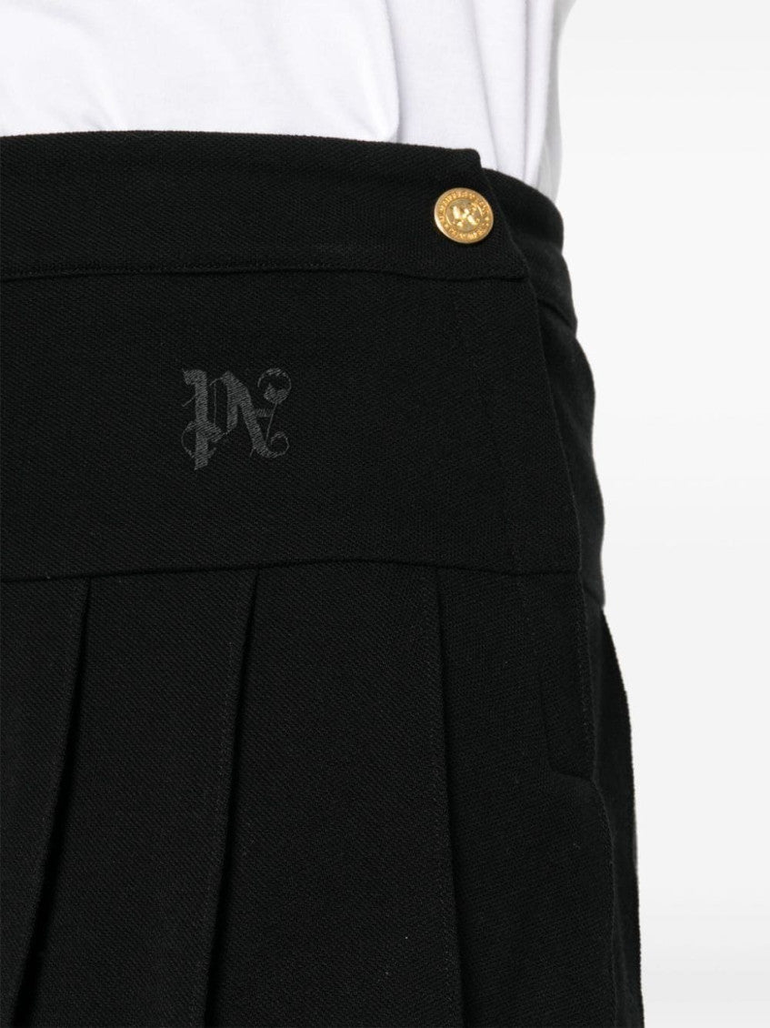 Black Monogram pleated skirt 5