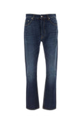 Dark Blue Mid-Rise Straight-Leg Jeans 1