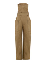 Beige Strapless Jumpsuit 1