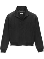 Black Embroidered Logo Bomber Jacket 1