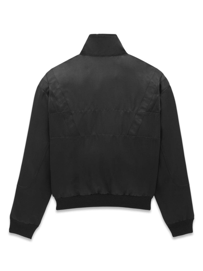 Black Embroidered Logo Bomber Jacket 3