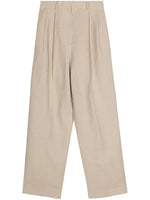 Beige Wide Leg Trousers 1