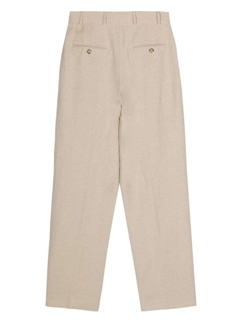 Beige Wide Leg Trousers 2