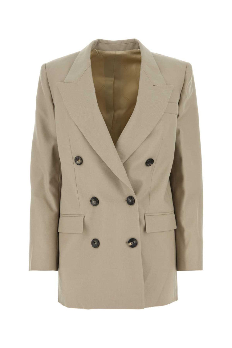 Beige Double Breasted Blazer 1
