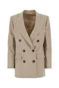 Beige Double Breasted Blazer 1