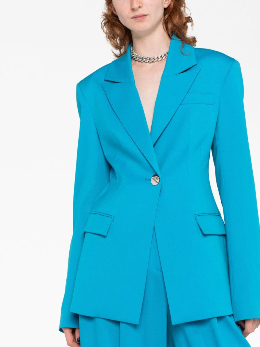 Blue Single Breasted Blazer 2