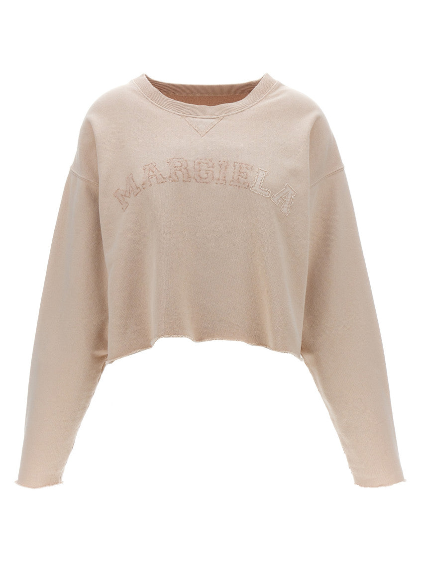 Pink Logo embroidery sweatshirt 1
